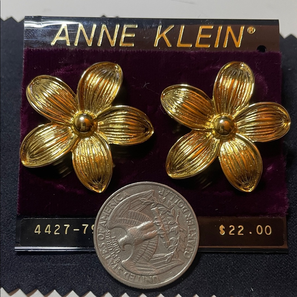Anne Klein Radiant Gold Floral Earrings - Picture 3 of 4